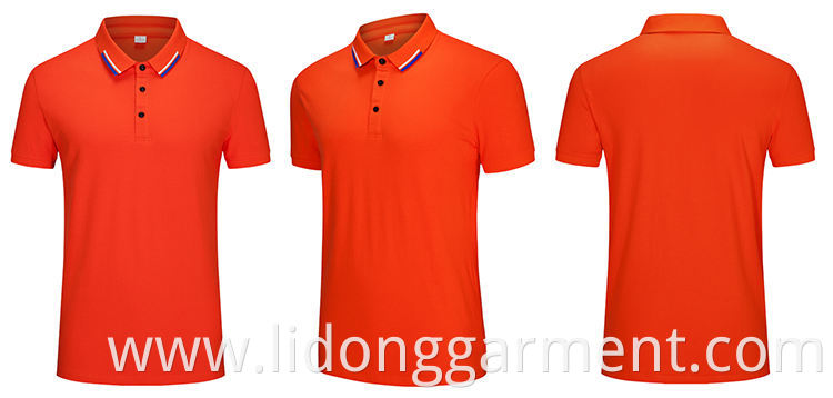 Custom Wholesale Men's Short Sleeve Sport Golf T-shirts Plain Orange Polo t shirt For Men